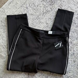 Vera Wang Kohl’s Black Tuxedo Stripe Cropped Ponte Pants